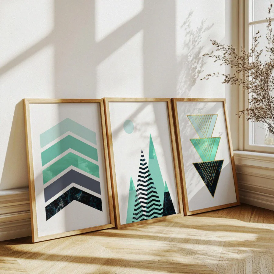Mural Tríptico Set Geométrico