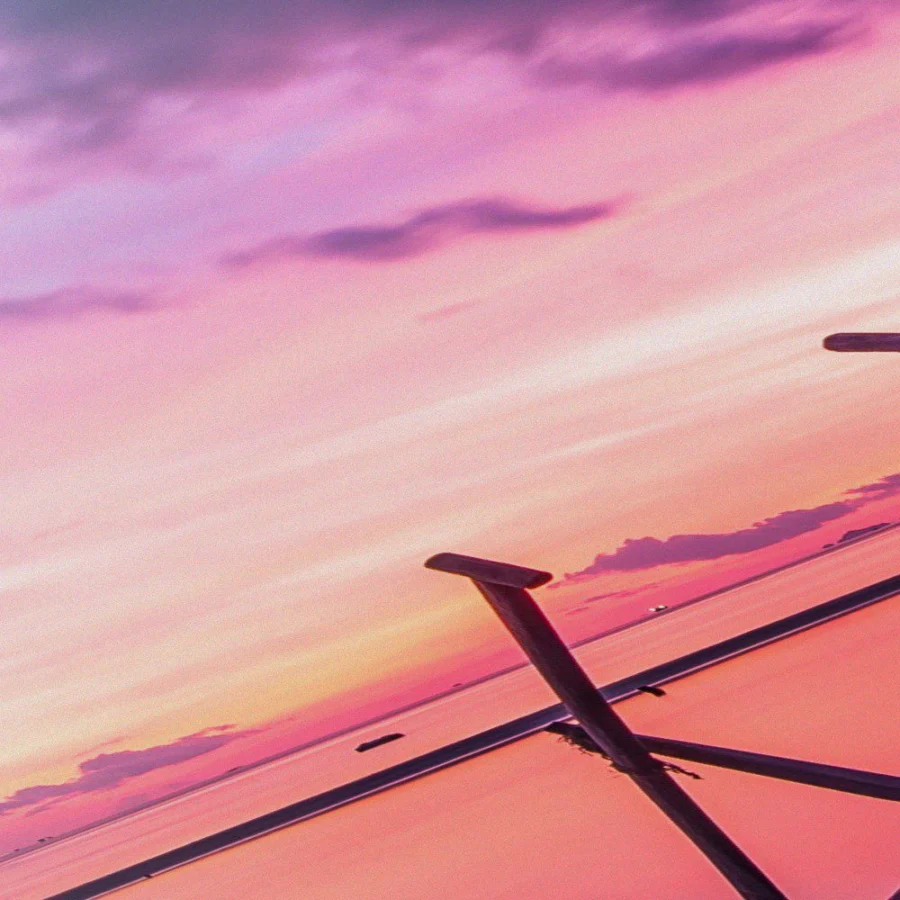Mural Tríptico Sunset boat