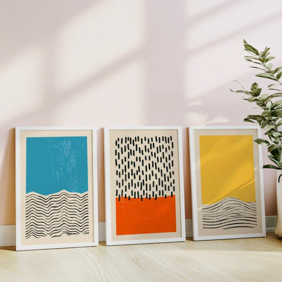 Mural Tríptico Set Deco Colores
