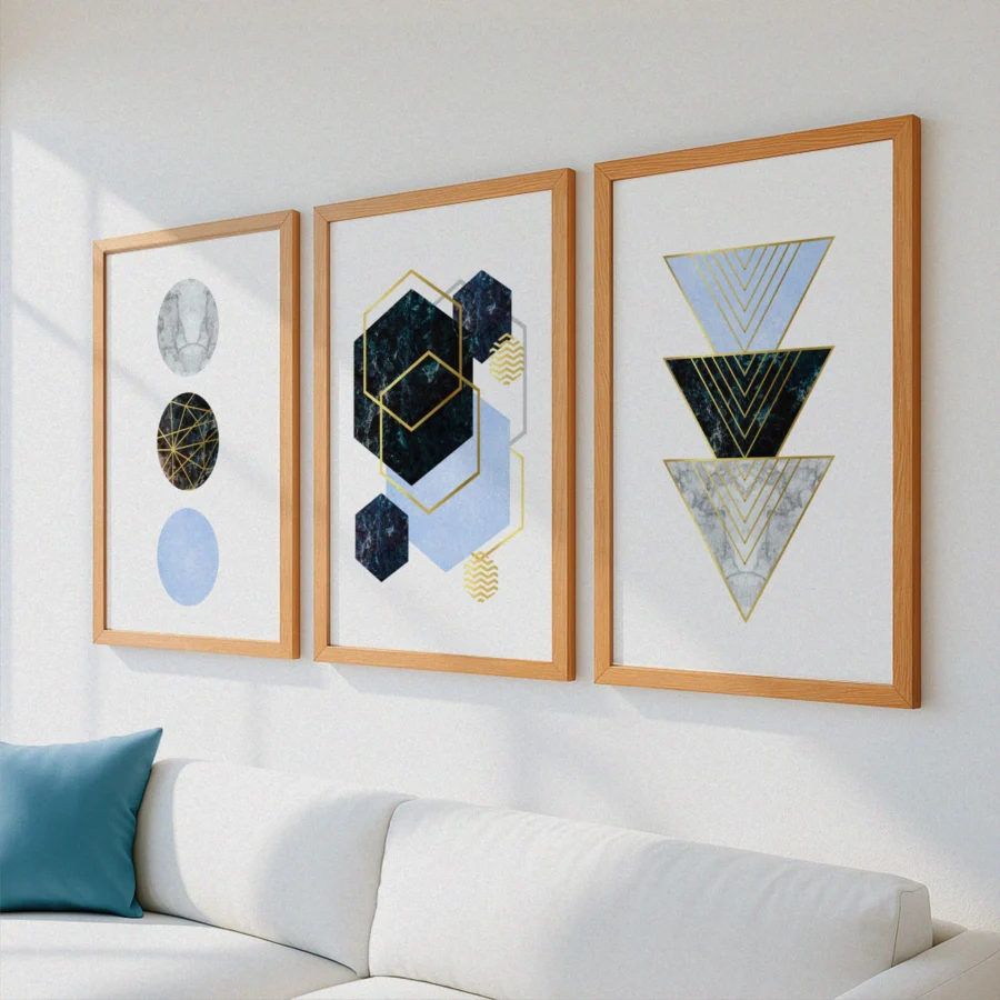 Mural Tríptico Set Geométrico