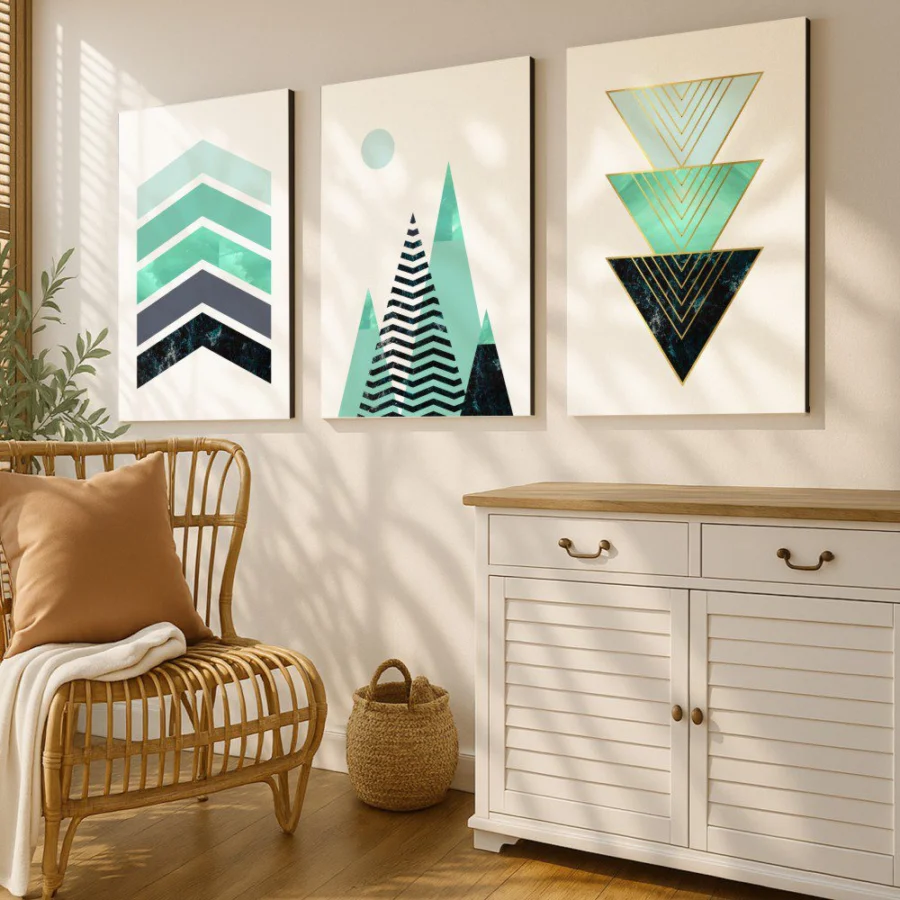 Mural Tríptico Set Geométrico