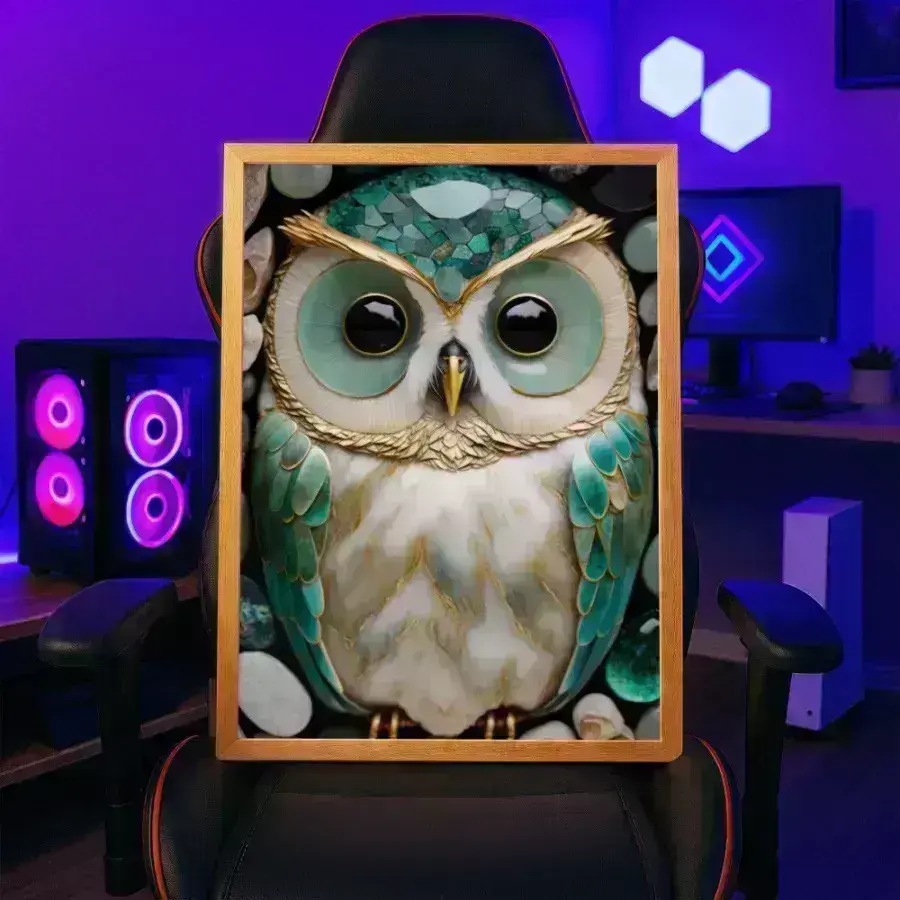 Cuadro de Búho de Jade