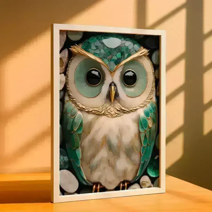 Cuadro de Búho de Jade