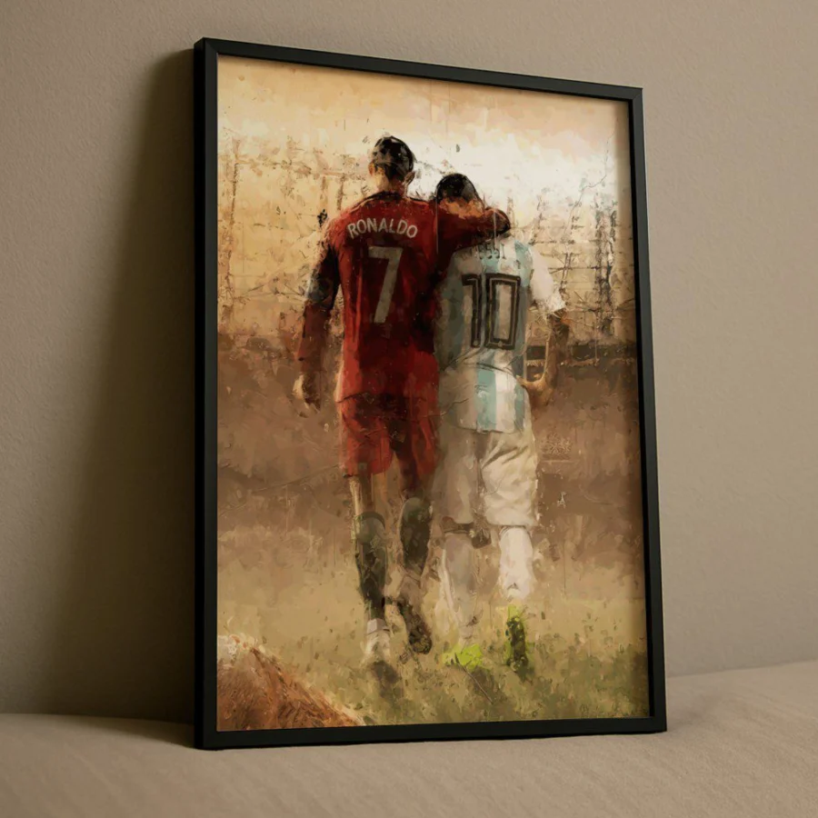 Cuadro de Cristiano Ronaldo Y Lionel Messi