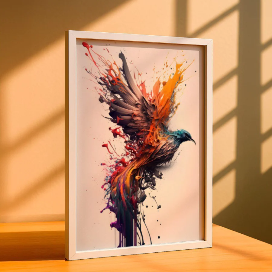 Cuadro de Fénix Acuarela