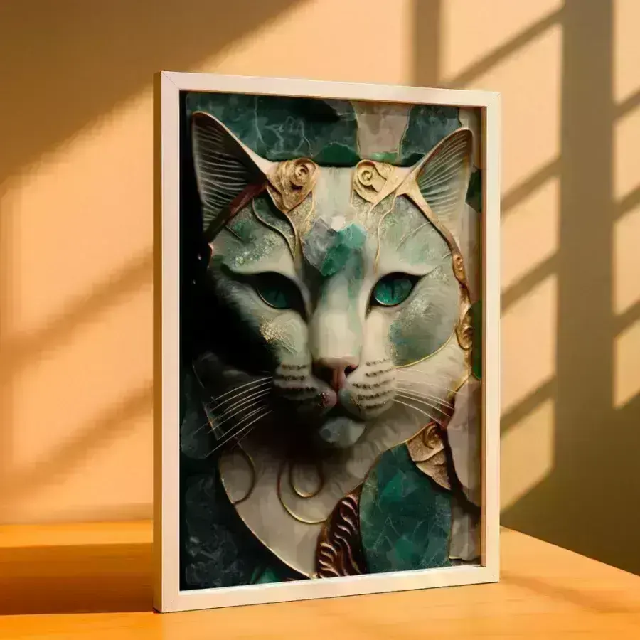 Cuadro de Gato Abstracto