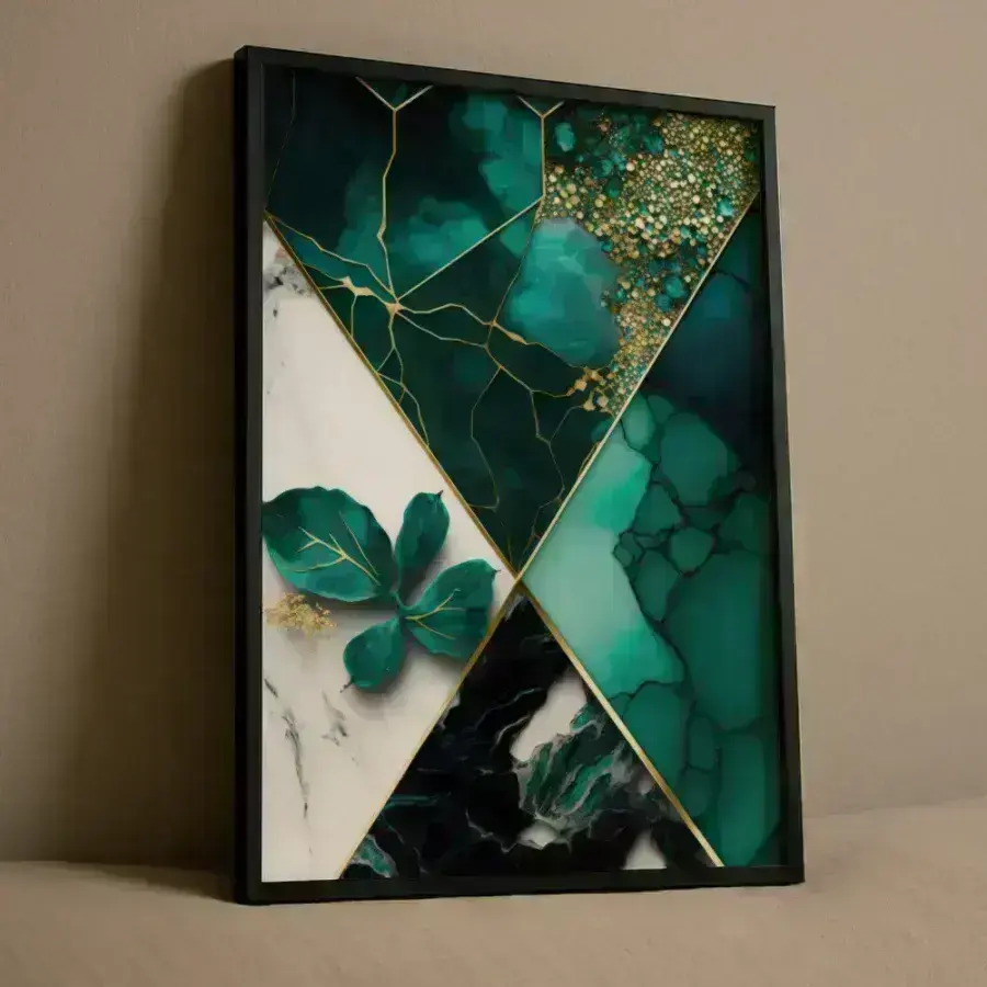 Cuadro de Geometría Abstracta Floral