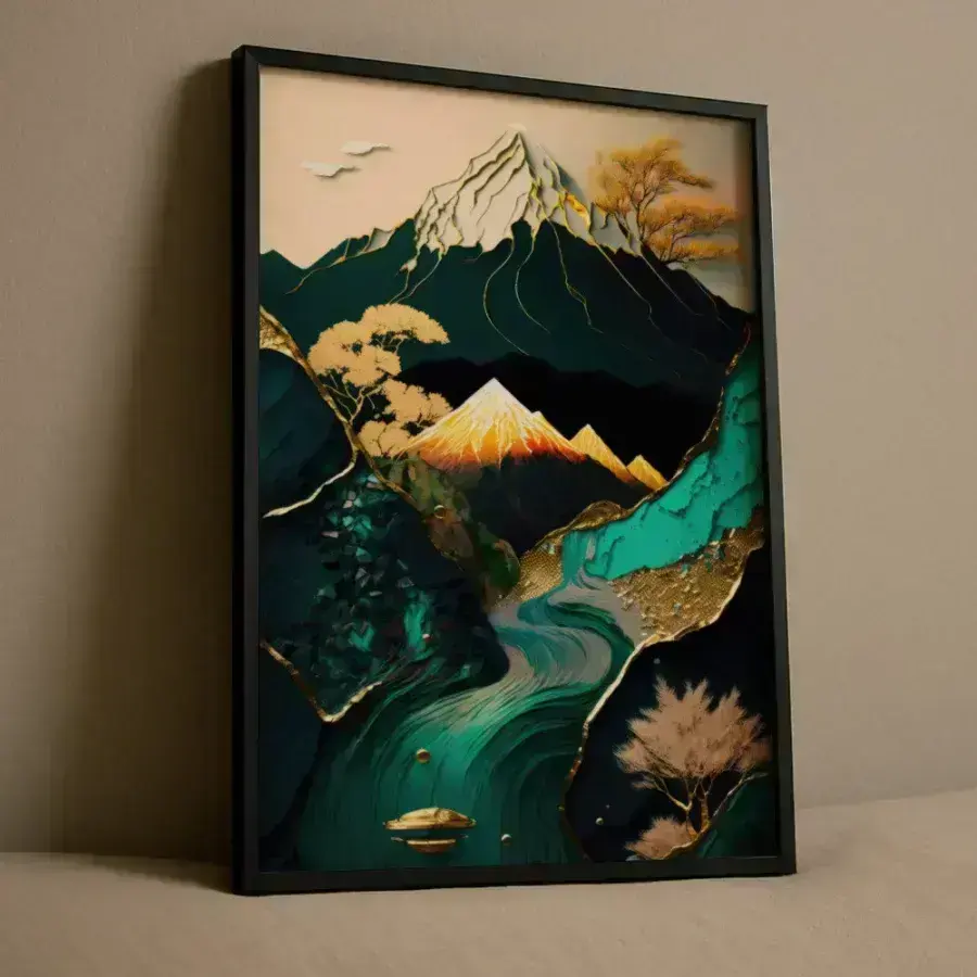 Cuadro de Monte Fuji Abstracto