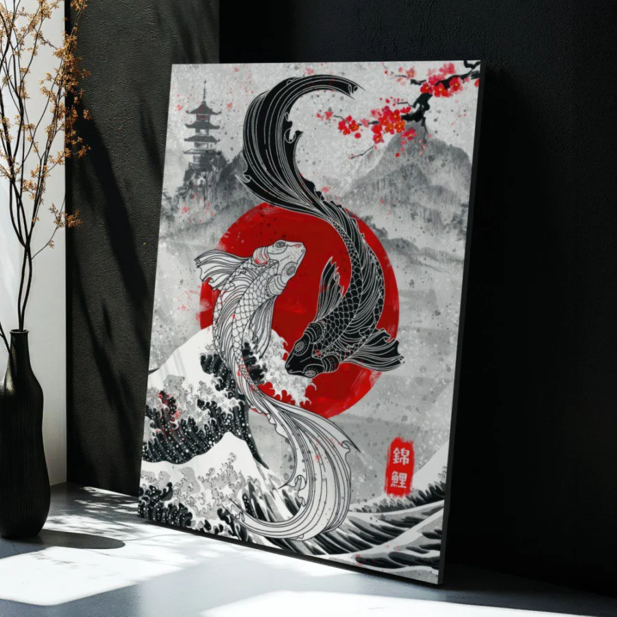 Cuadro de Peces Koi Yin Yang