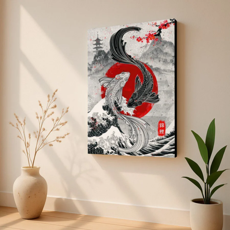 Cuadro de Peces Koi Yin Yang