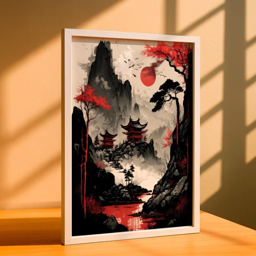 Cuadro de Río Rojo Japonés