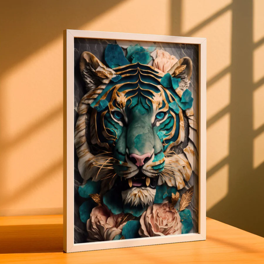 Cuadro de Tigre Abstracto