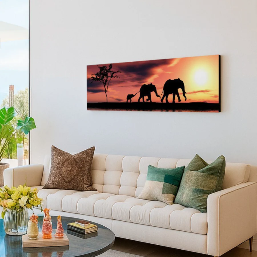 Elephant in sunset