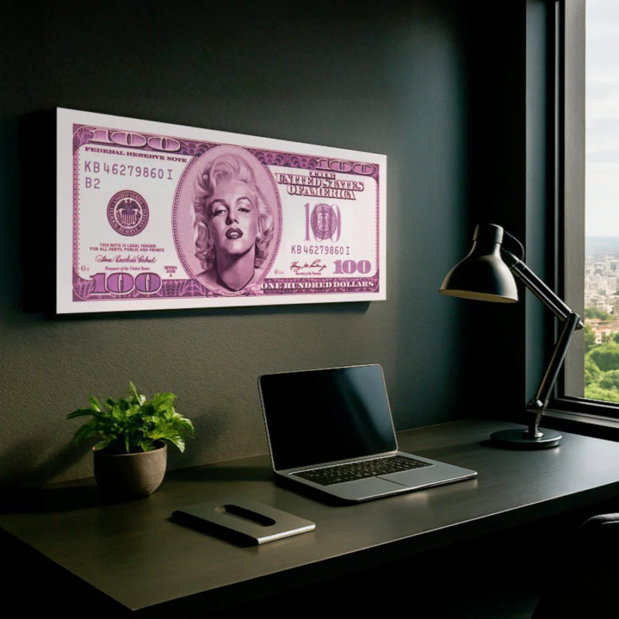 Mural Billete Marilyn Monroe rosado