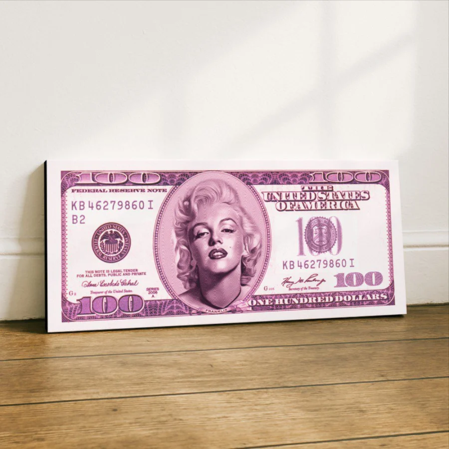 Mural Billete Marilyn Monroe rosado