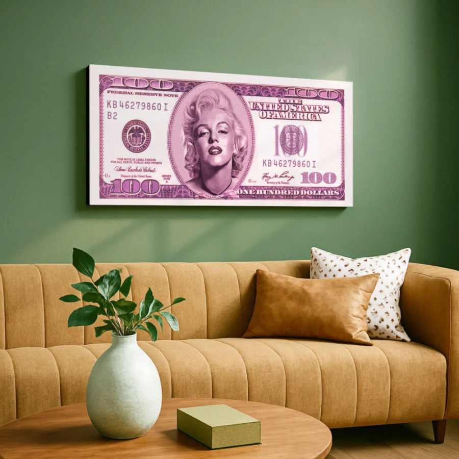 Mural Billete Marilyn Monroe rosado