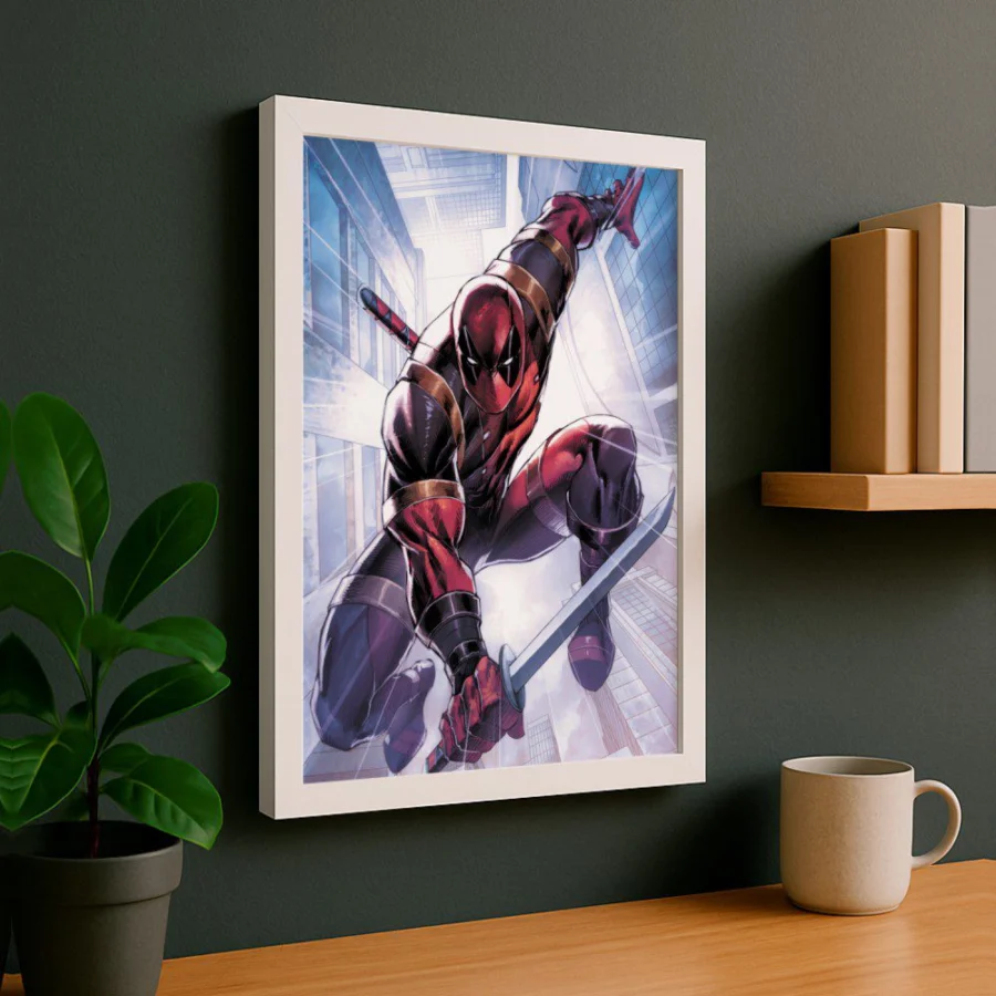 Cuadro de Deadpool atacando