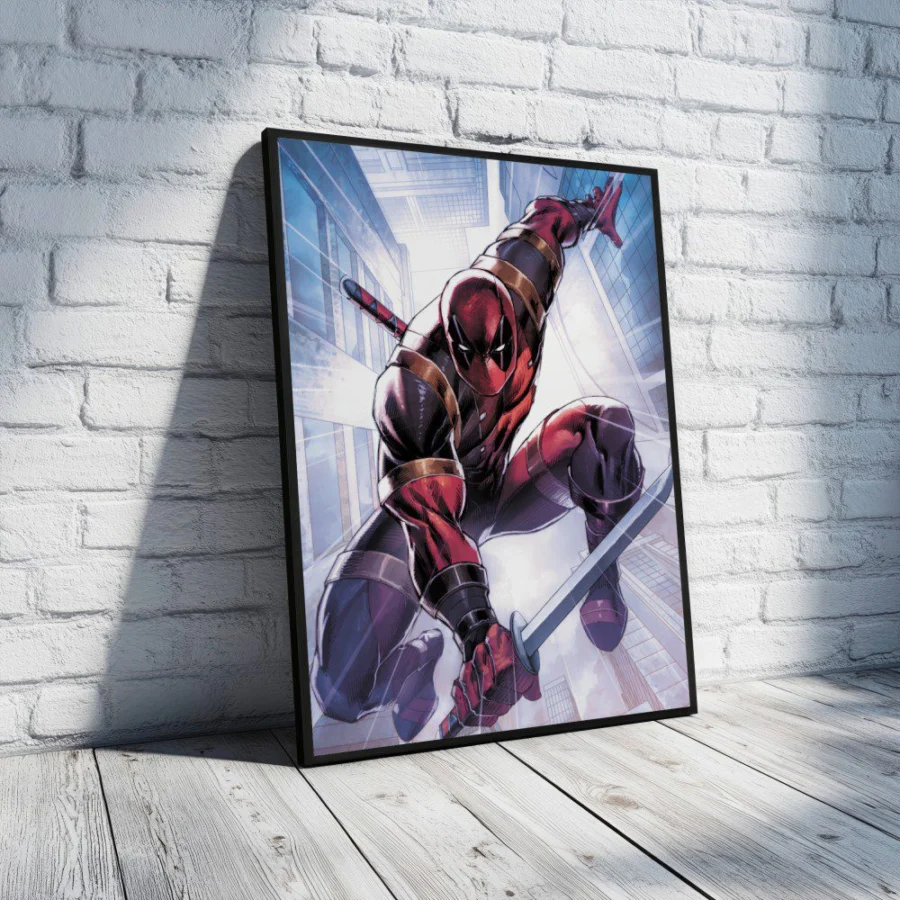 Cuadro de Deadpool atacando