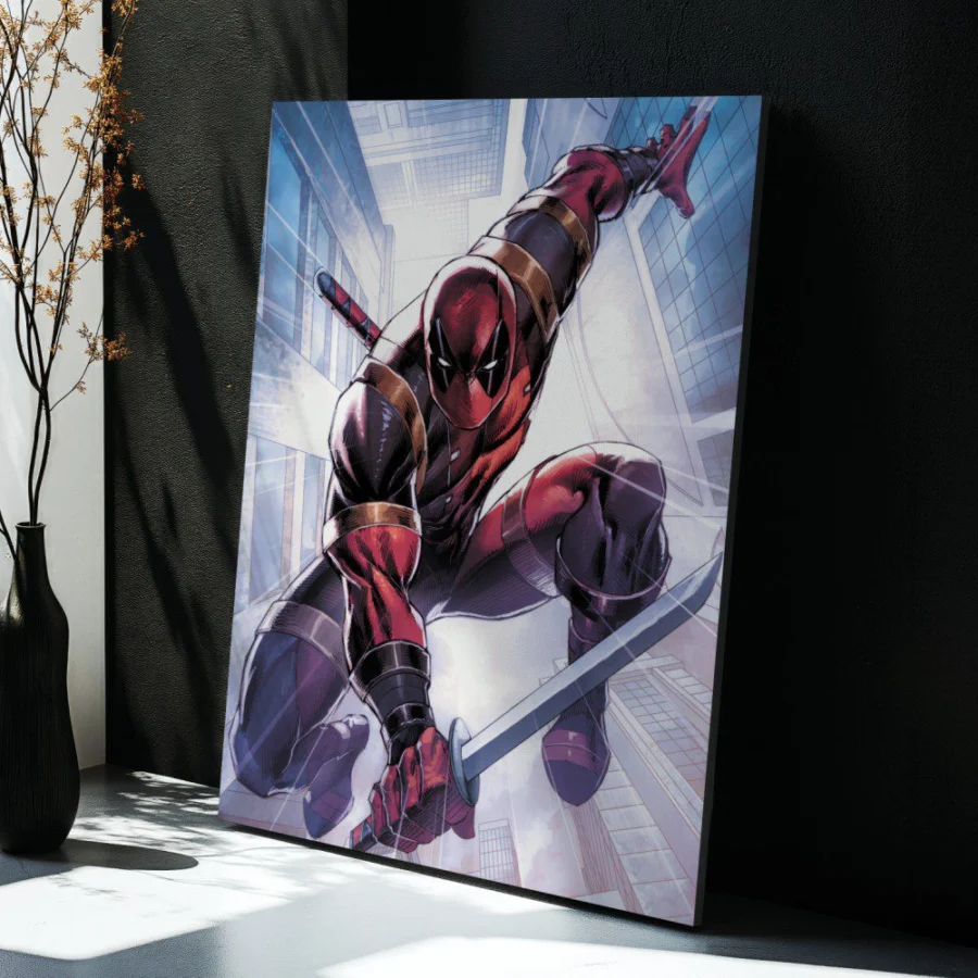 Cuadro de Deadpool atacando