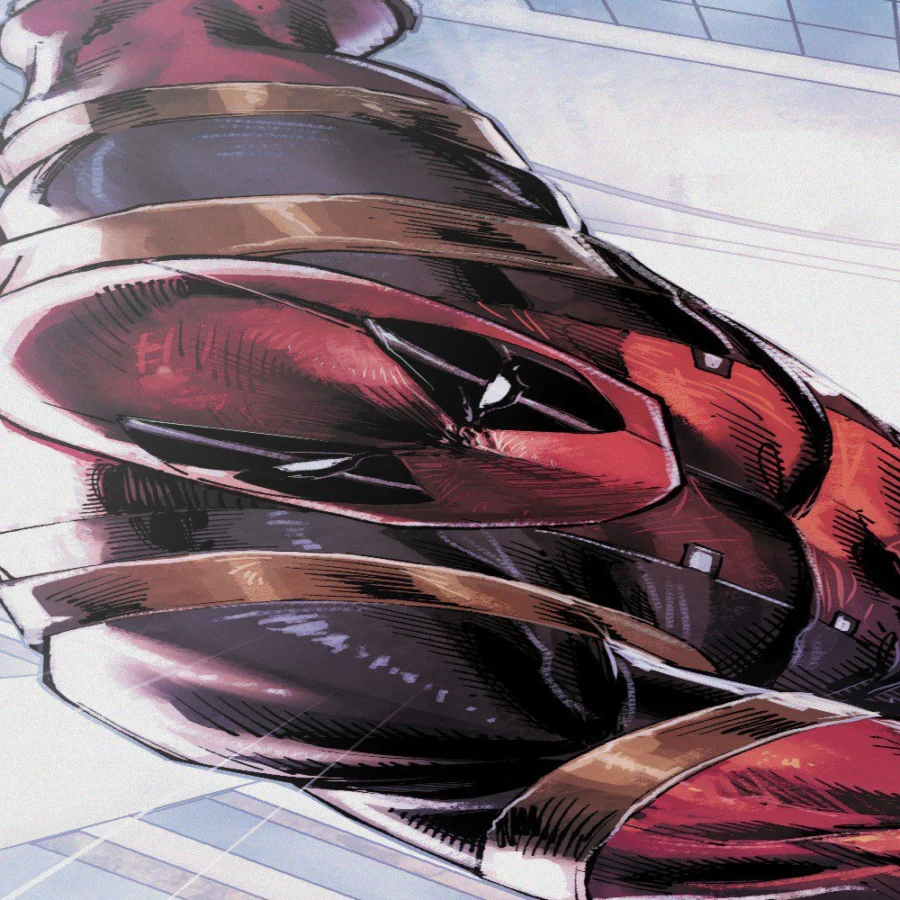 Cuadro de Deadpool atacando