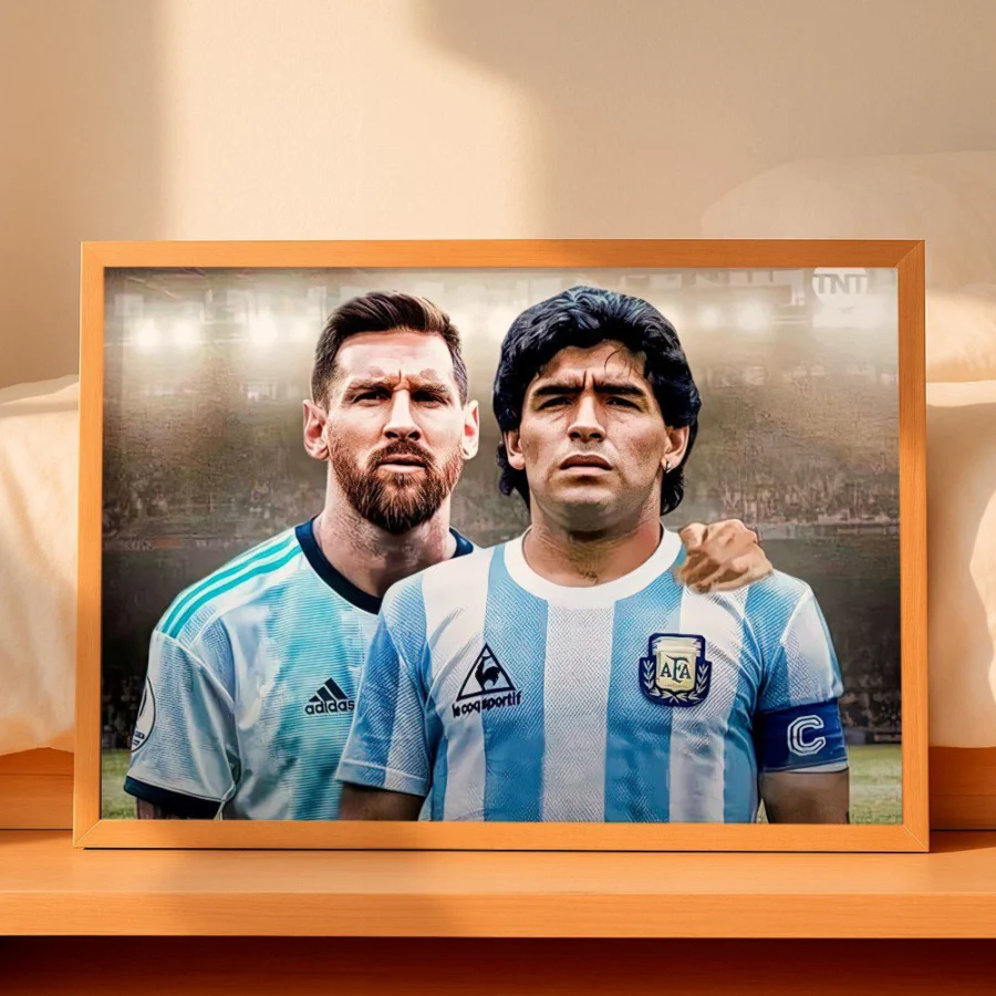 poster messi maradona