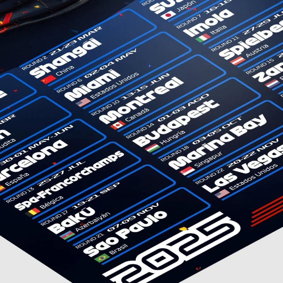 Formula 1 – Calendario 2025 (Versión Red Bull Racing)