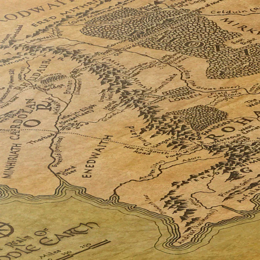 Cuadro de Mapa de la Tierra Media - El Señor de los Anillos