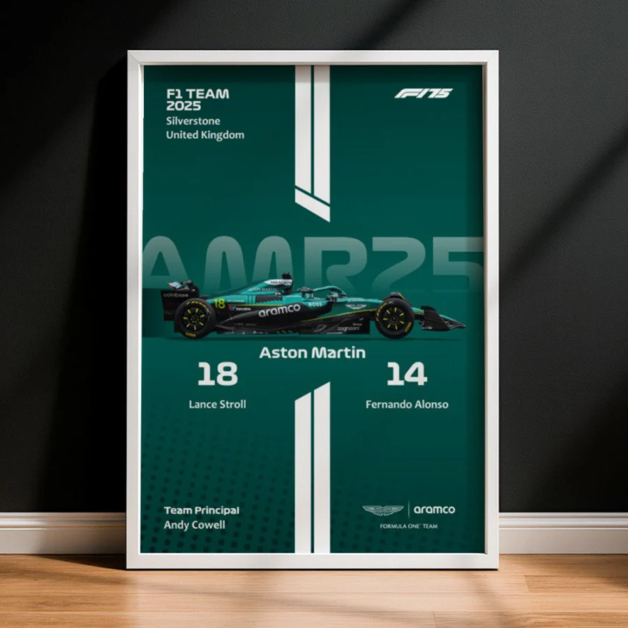 Cuadro de F1 2025 Aston Martin AMR25 – Stroll & Alonso