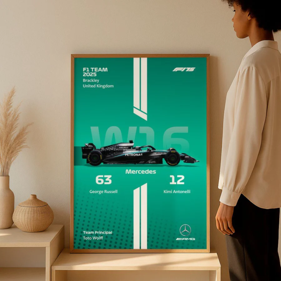 Cuadro de F1 2025 Mercedes W16 – Russell & Antonelli