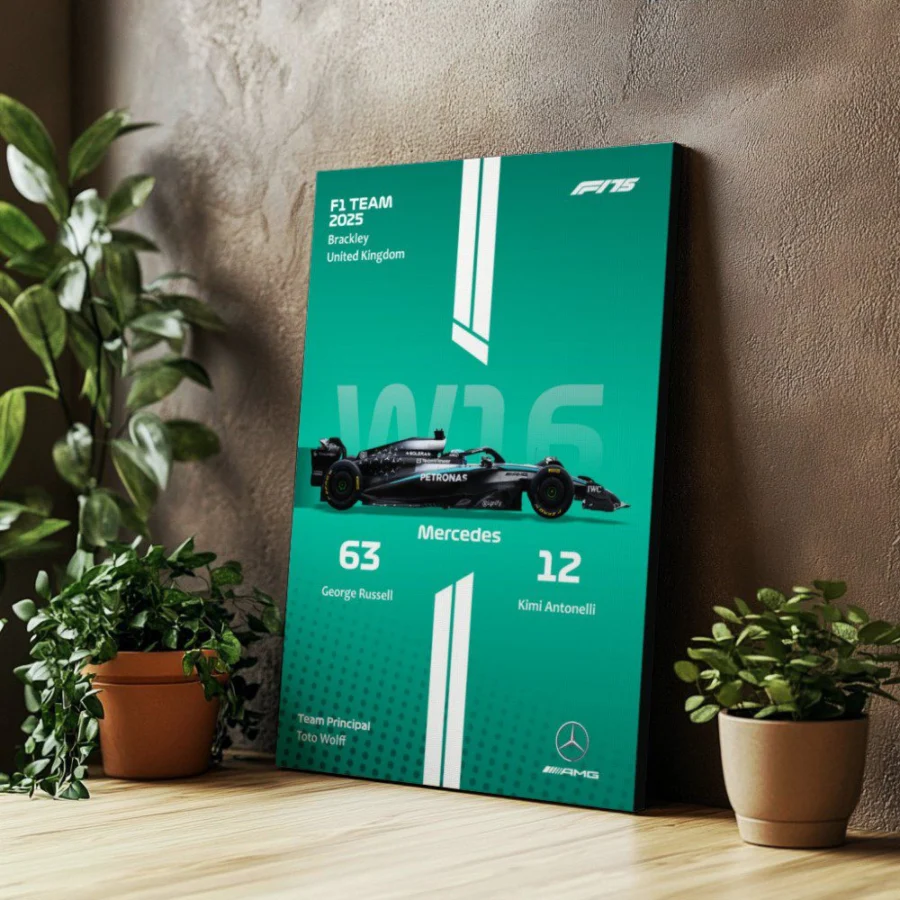 Cuadro de F1 2025 Mercedes W16 – Russell & Antonelli