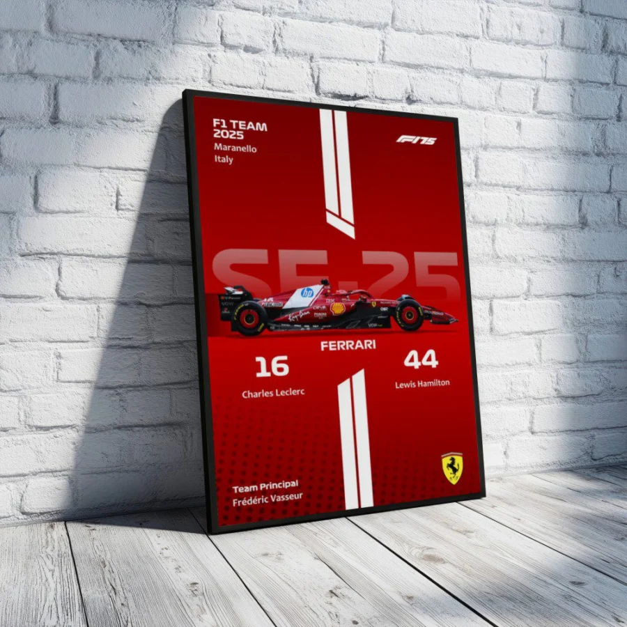 Cuadro de F1 2025 Ferrari SF-25 – Leclerc & Hamilton