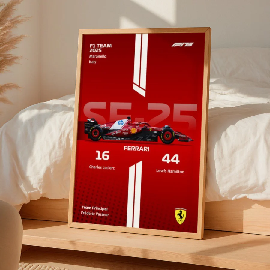 Cuadro de F1 2025 Ferrari SF-25 – Leclerc & Hamilton