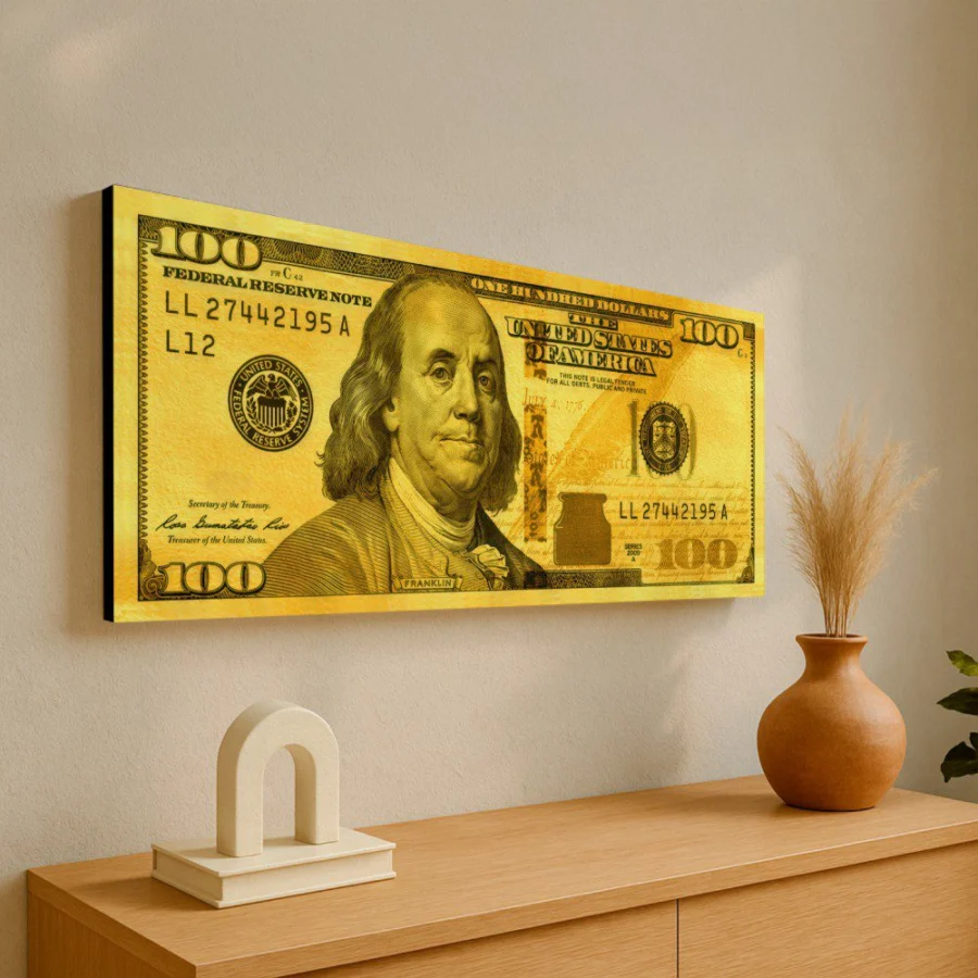 Mural Billete Dorado
