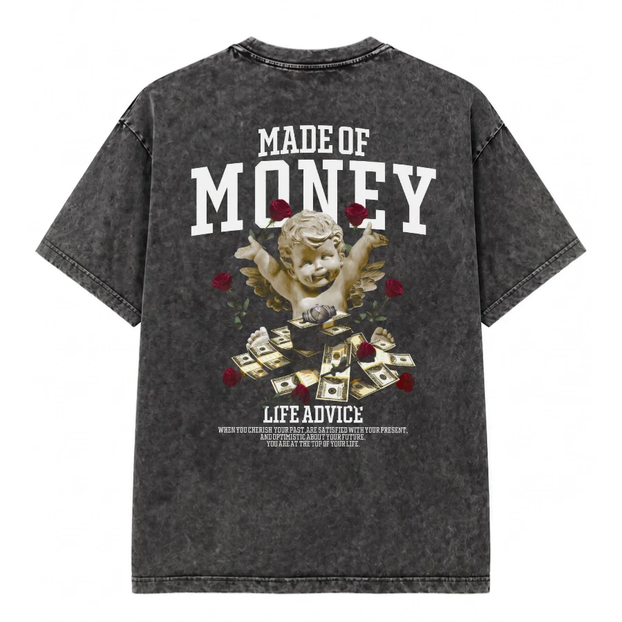 Remera Acid Wash Made of Money