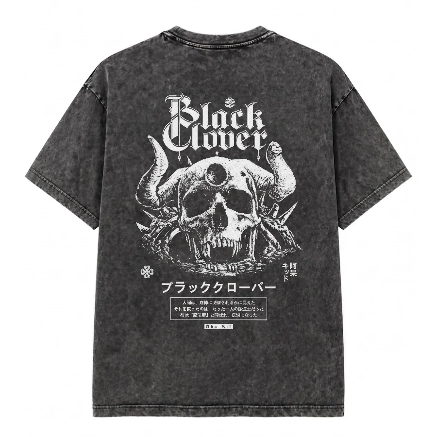 Remera Acid Wash de Black Clover