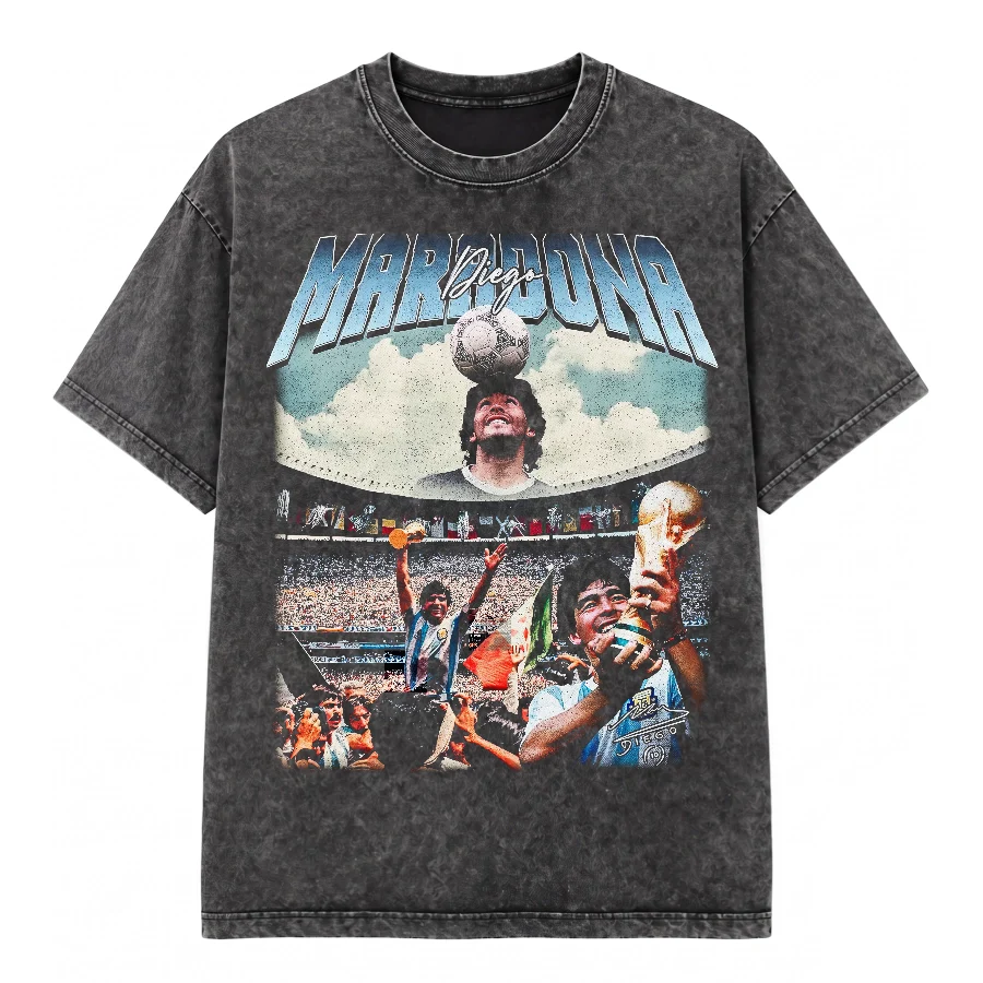 Remera Acid Wash Maradona