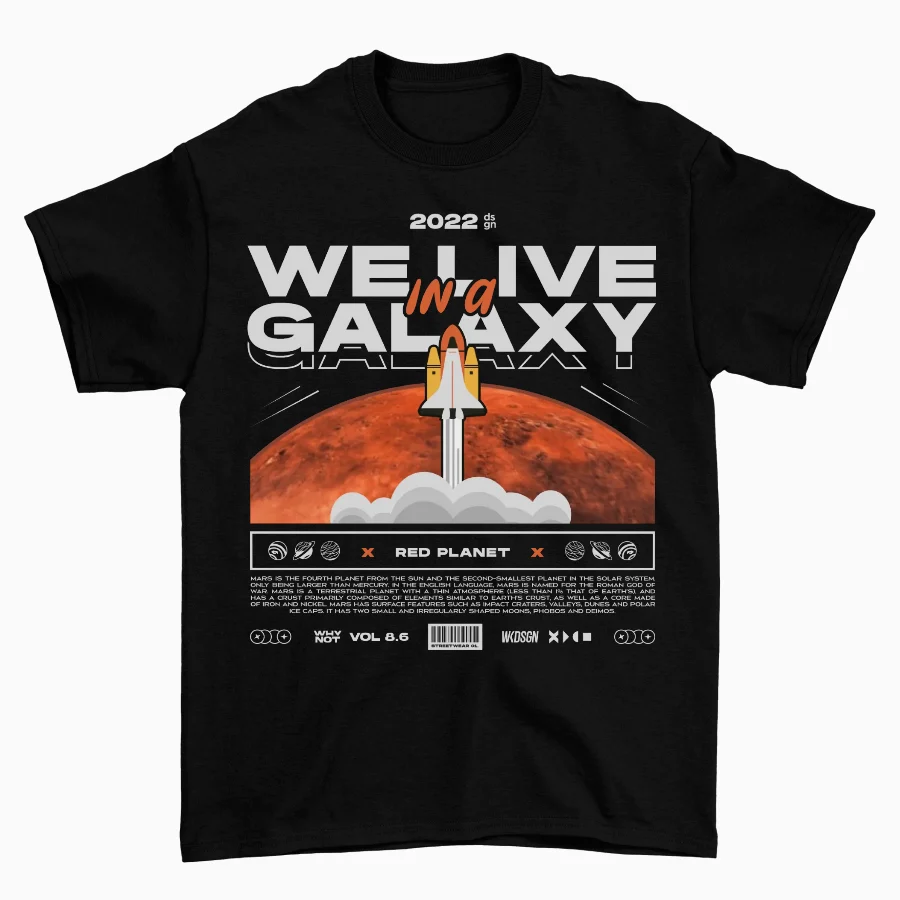 Remera de We Live in a Galaxy (mars)