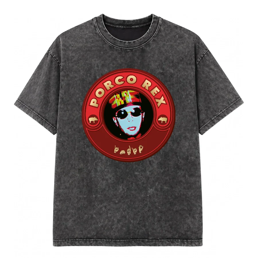 Remera Acid Wash de Indio Solari y los Fundamentalistas del Aire Acondicionado - Porco Rex