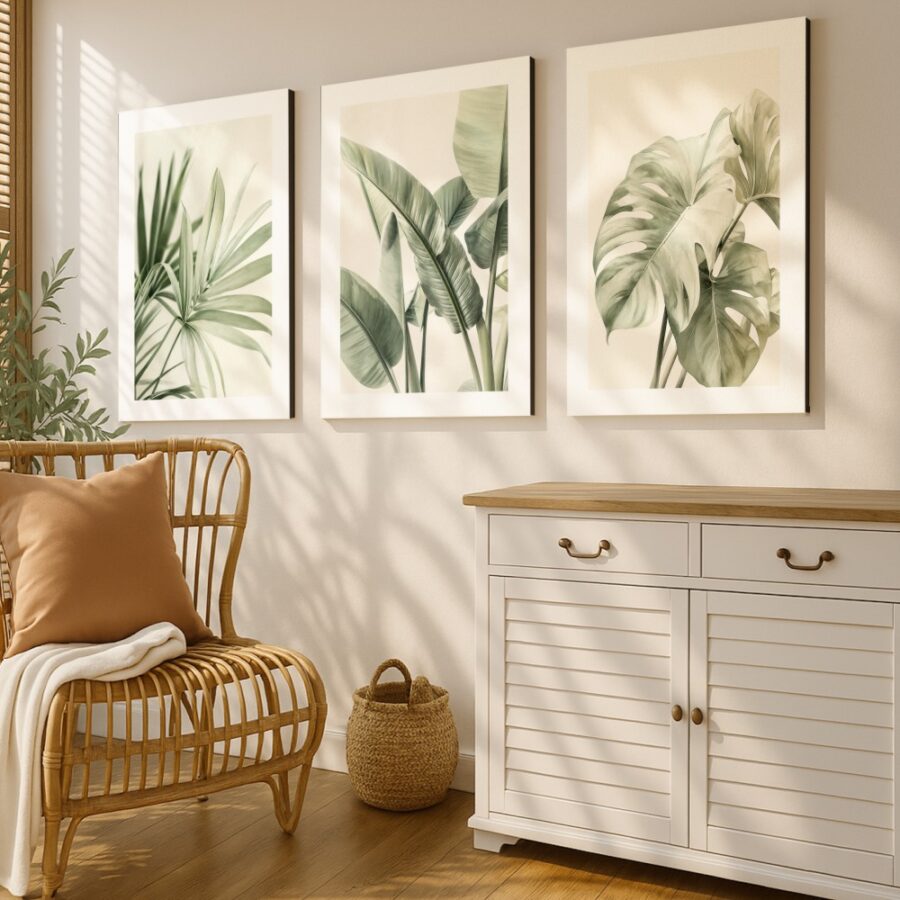 Mural Tríptico de Plantas