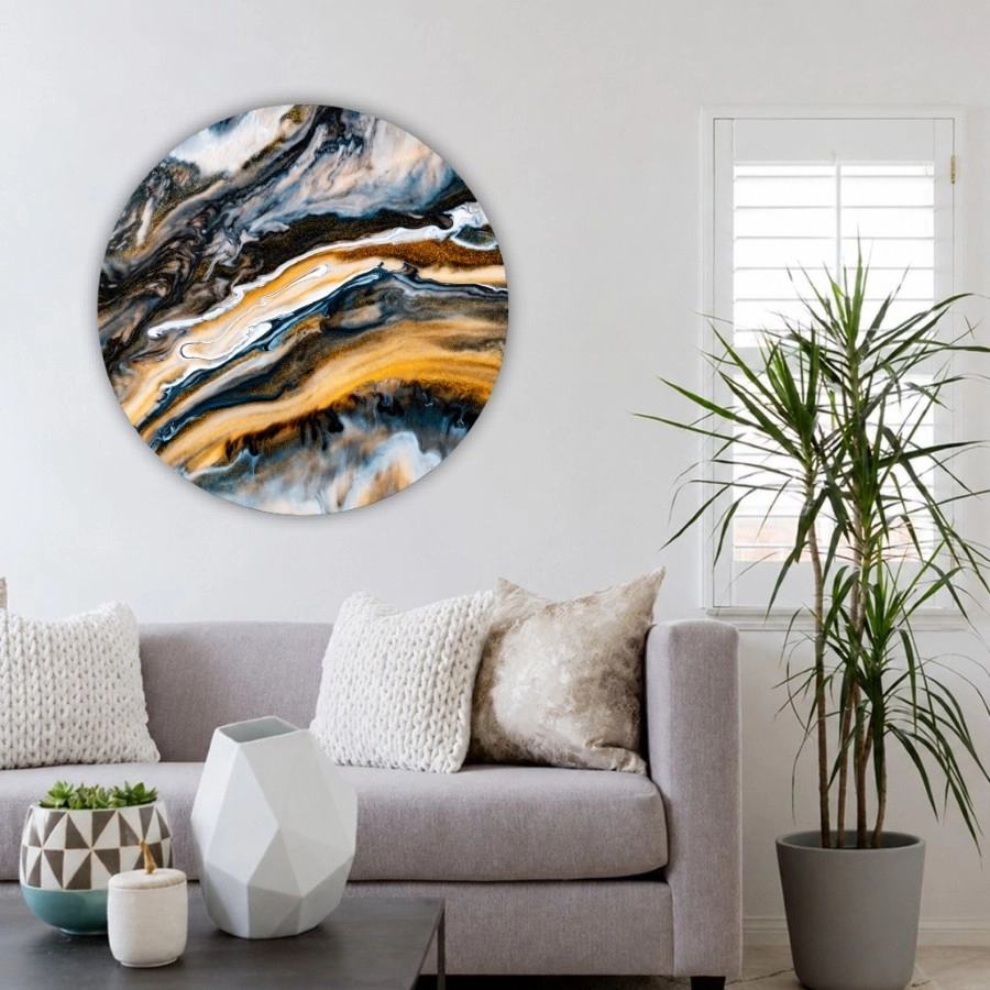 Cuadro circular Eclipse Dorado