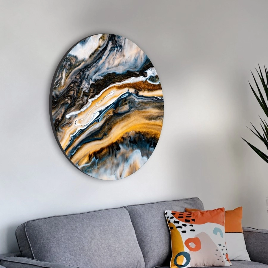Cuadro circular Eclipse Dorado