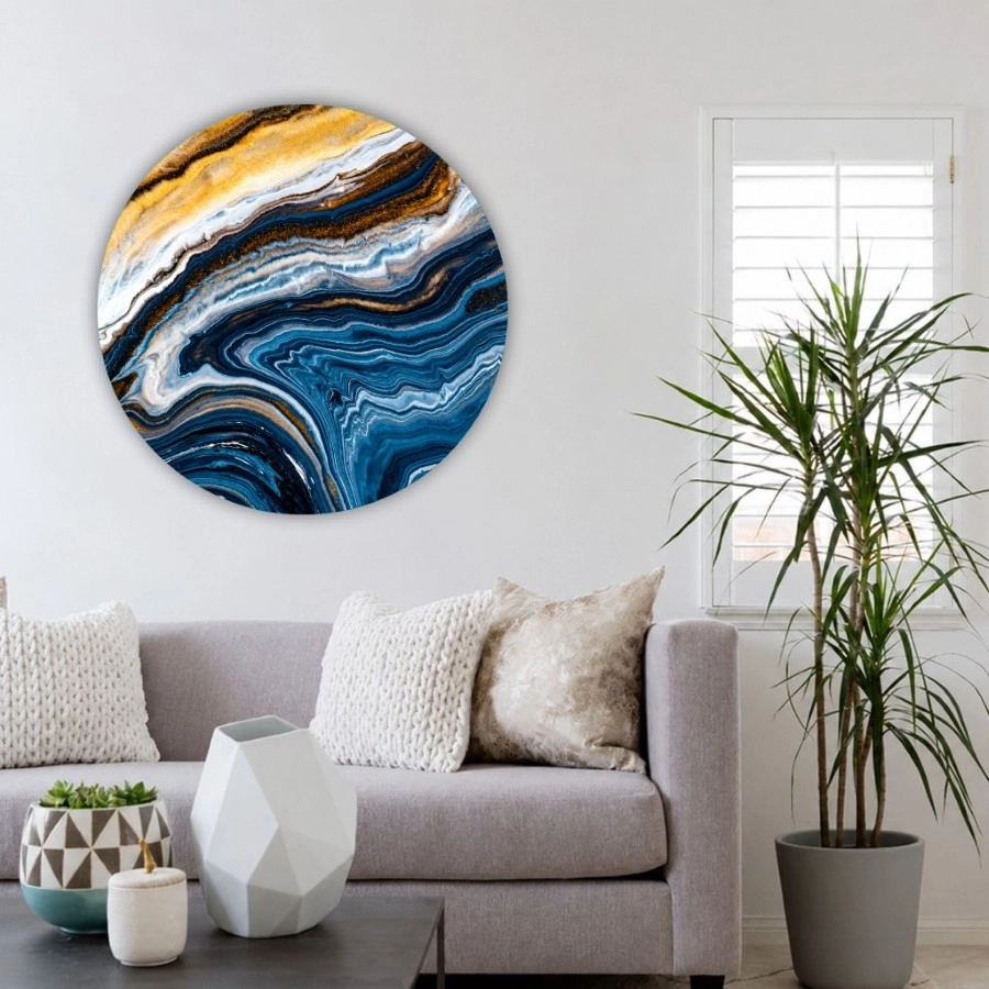 Cuadro circular Geoda Azul