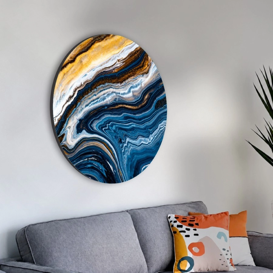 Cuadro circular Geoda Azul